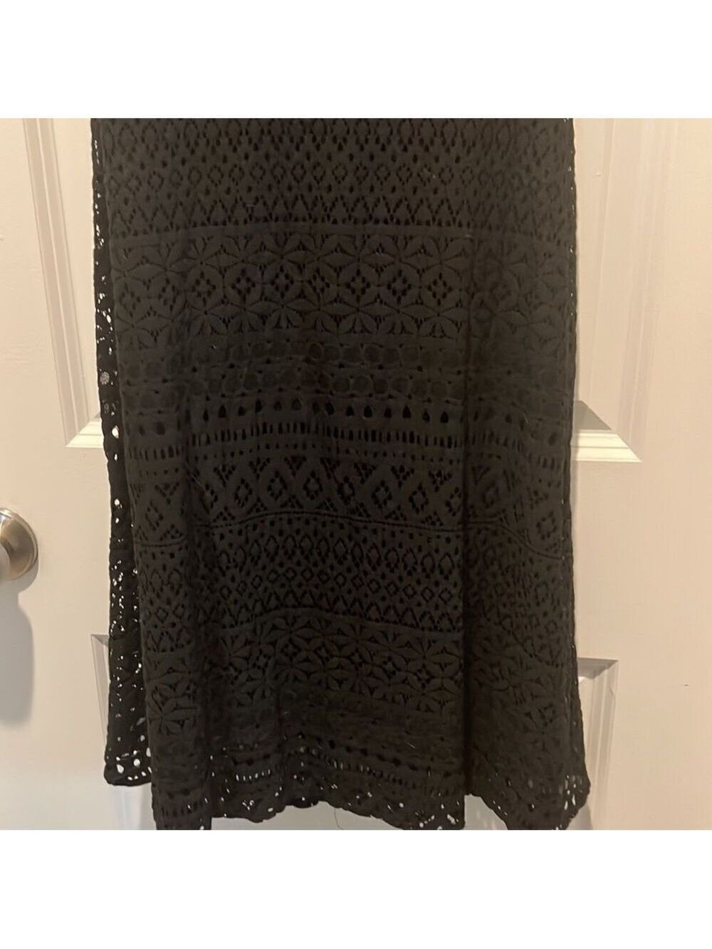 Kensie Black Midi Dress Size 2 zipper back button closure on neck lace - Picture 3 of 10